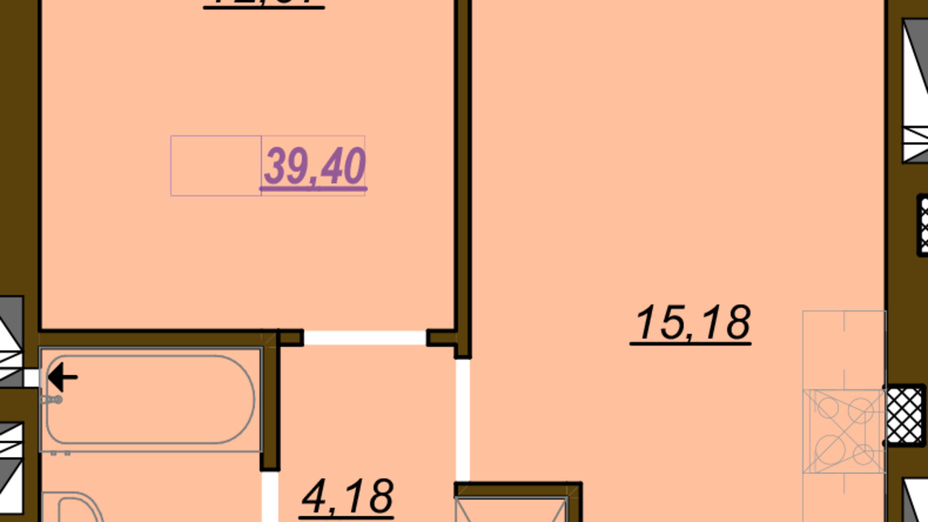 Планировка 1-комнатной квартиры в ЖК Молодость 39.4 м², фото 675373