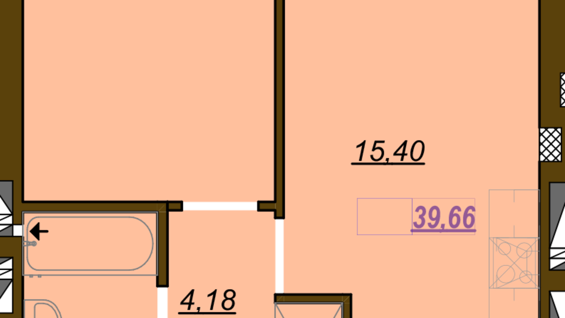 Планировка 1-комнатной квартиры в ЖК Молодость 39.66 м², фото 675378