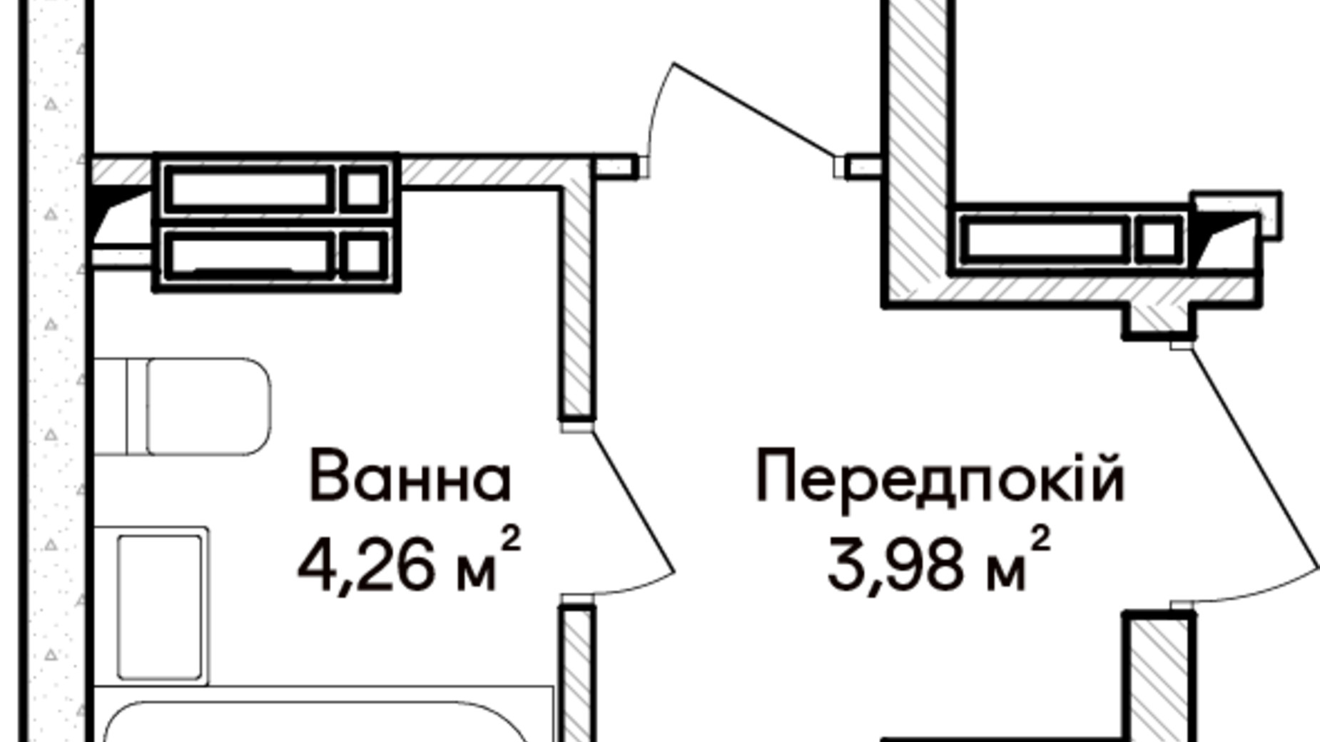 Планування 1-кімнатної квартири в ЖК Синергія Сіті 42 м², фото 676285