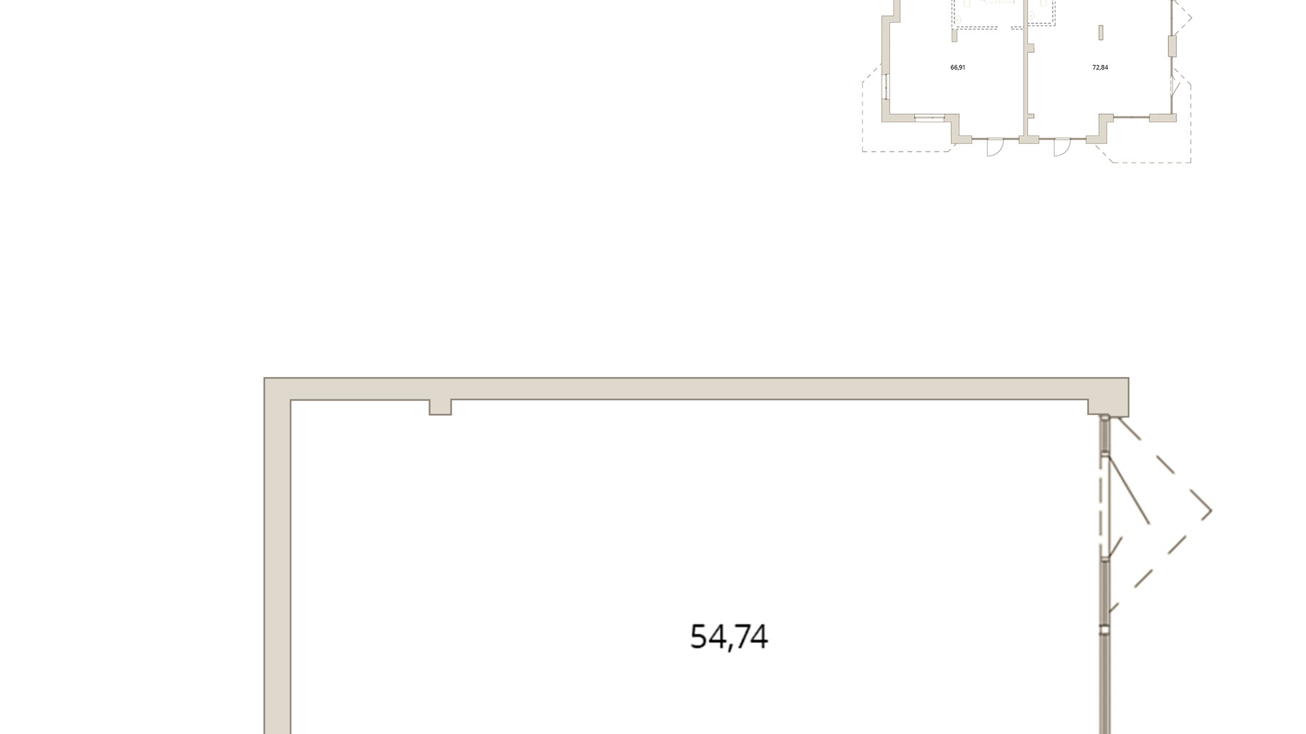 Планування приміщення в ЖК Dream Lake 54.74 м², фото 677325