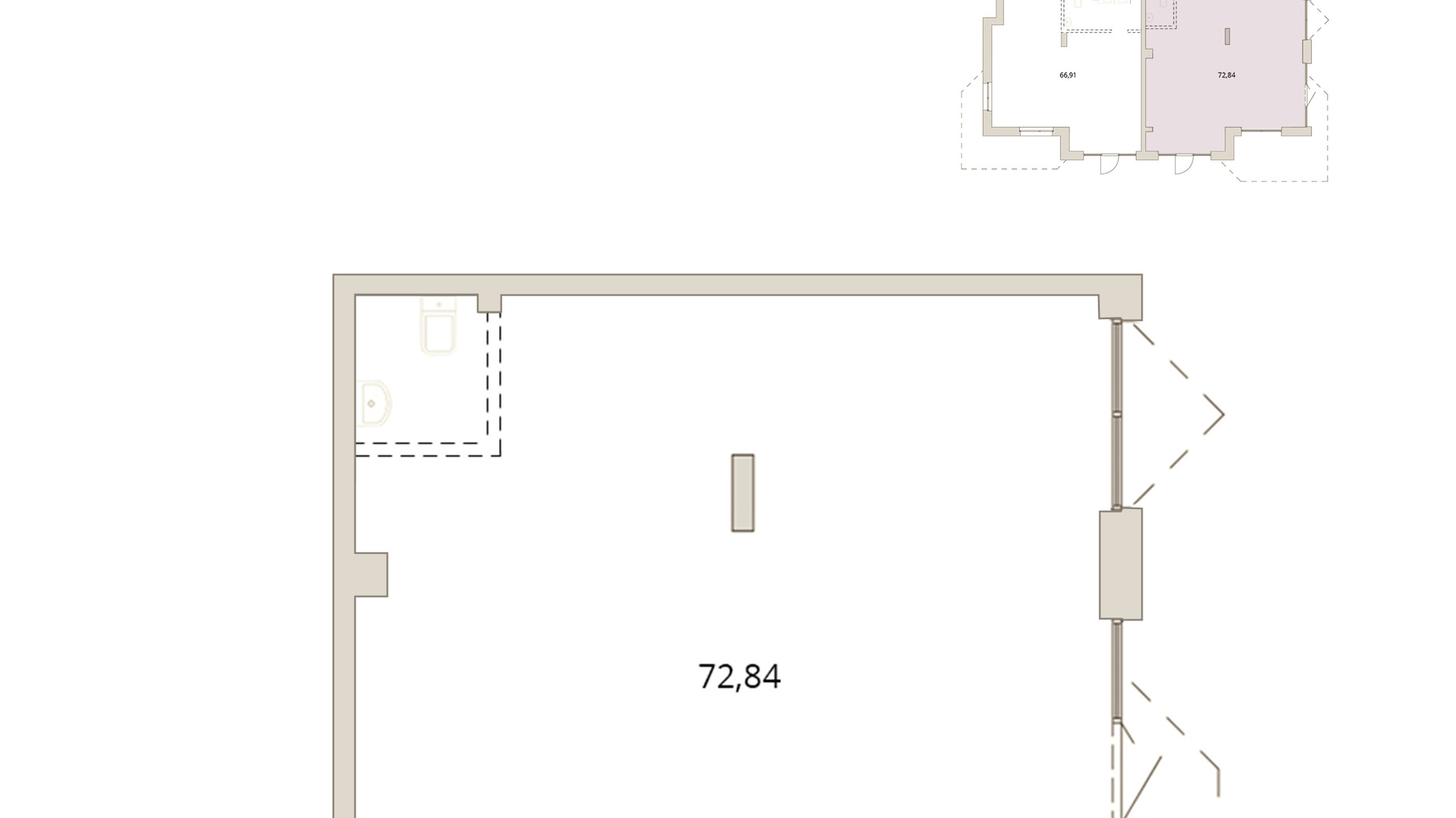 Планування приміщення в ЖК Dream Lake 72.84 м², фото 677333