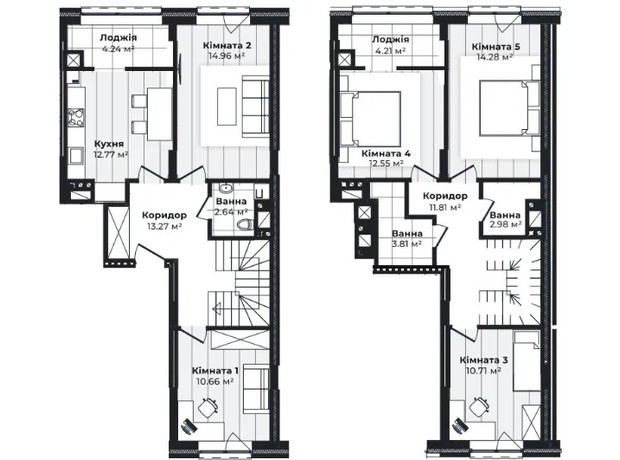 ЖК Compass: планировка 4-комнатной квартиры 118.9 м²