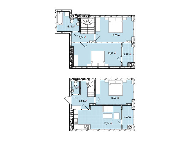 ЖК Софіївка: планування 3-кімнатної квартири 90.9 м²