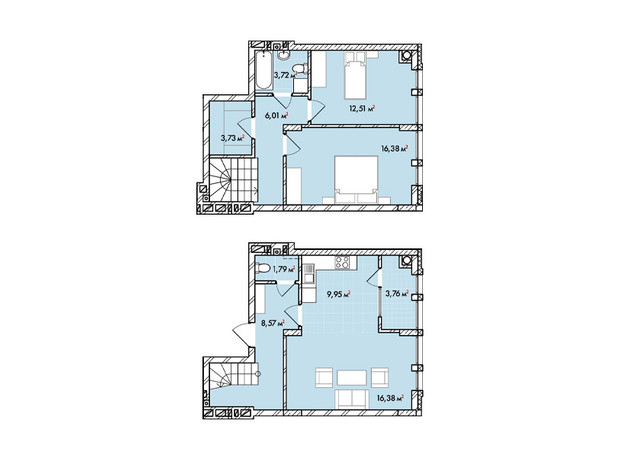 ЖК Софіївка: планування 2-кімнатної квартири 82.8 м²