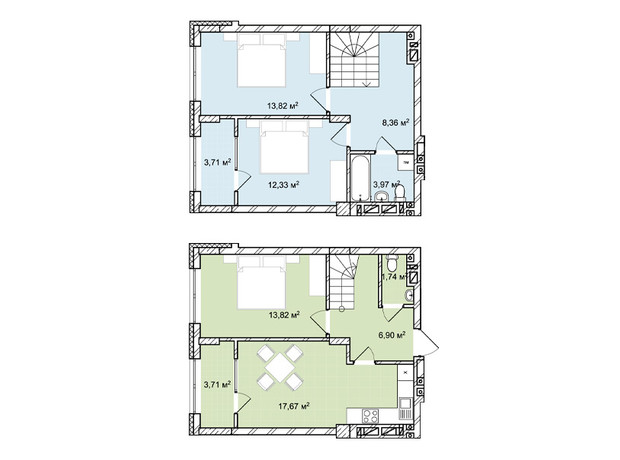 ЖК Софіївка: планування 3-кімнатної квартири 86.03 м²