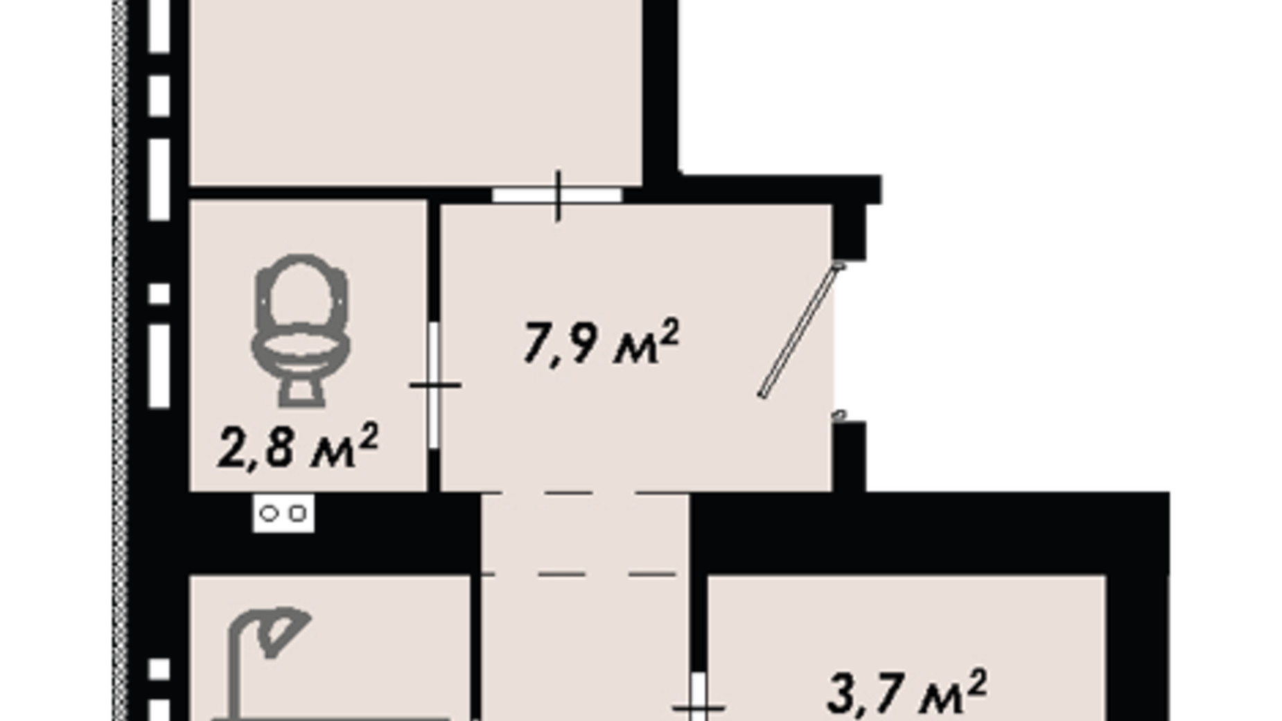 Планування 1-кімнатної квартири в ЖК Рідний Дім 61 м², фото 679029