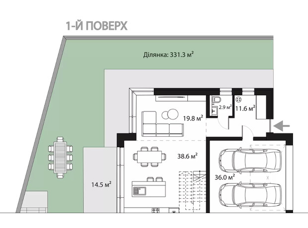 Таунхаус Sherwood: планування 3-кімнатної квартири 201 м²