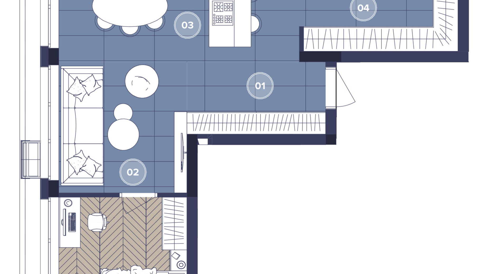 Планування 2-кімнатної квартири в ЖК Dnipro Island 70.73 м², фото 679879