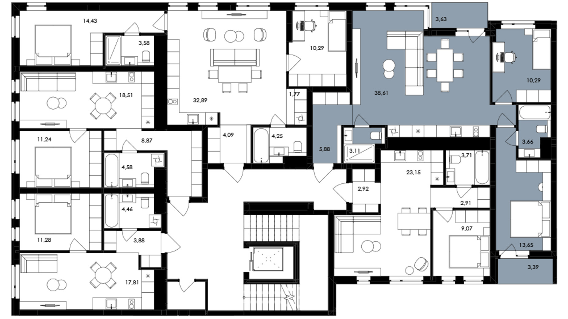 Планировка 2-комнатной квартиры в ЖК Avalon Holiday One 78 м², фото 681077