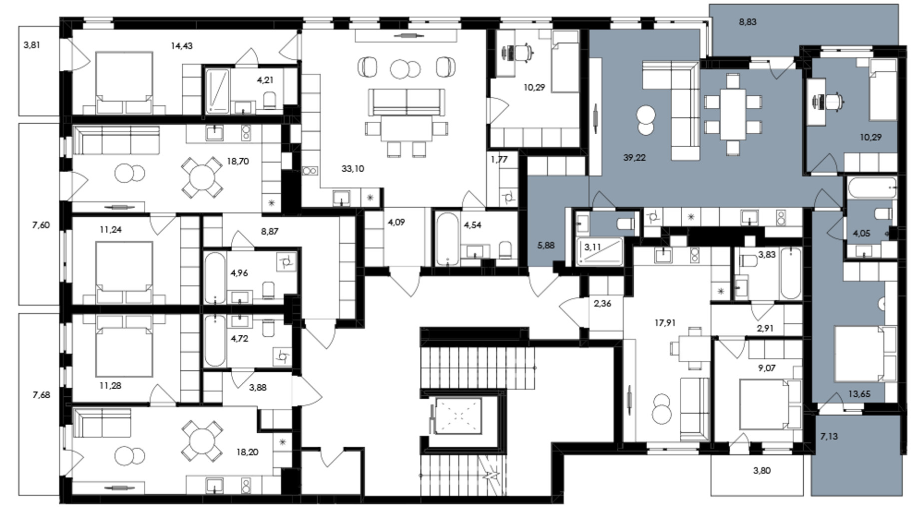 Планировка 2-комнатной квартиры в ЖК Avalon Holiday One 81 м², фото 681081