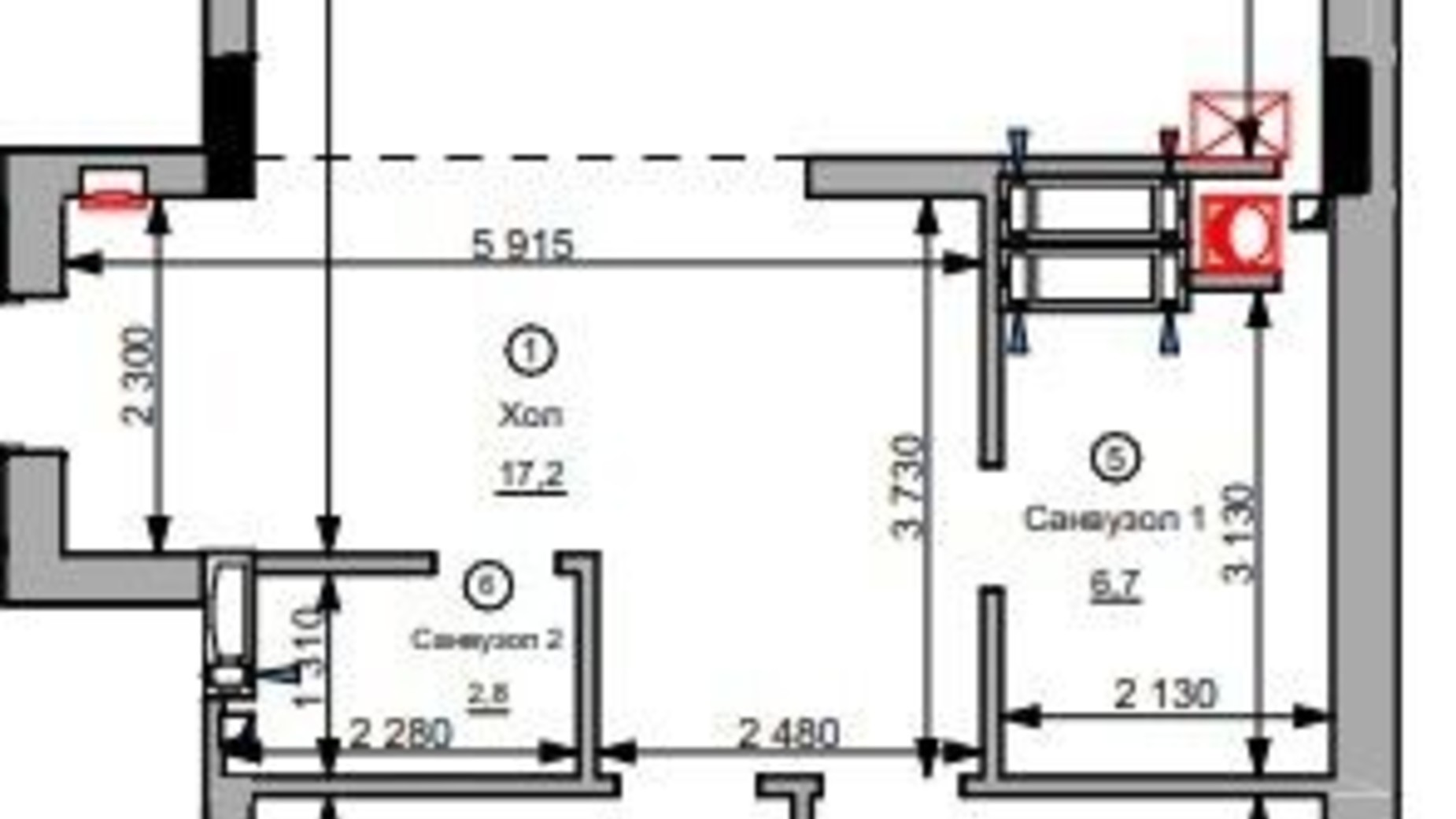 Планування 2-кімнатної квартири в ЖК Dynastia BC 111.8 м², фото 681190