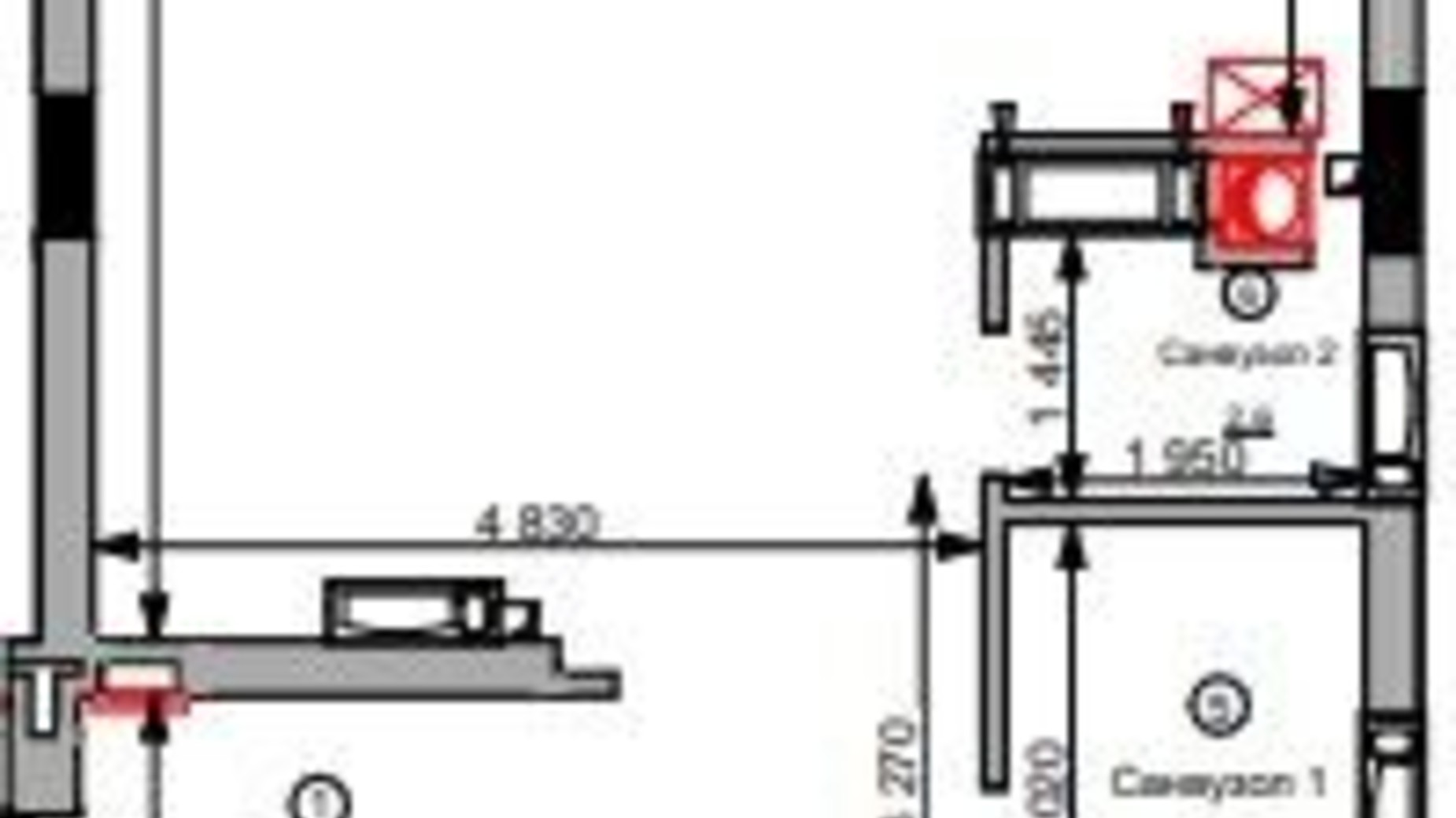 Планировка 2-комнатной квартиры в ЖК Dynastia BC 115 м², фото 681192