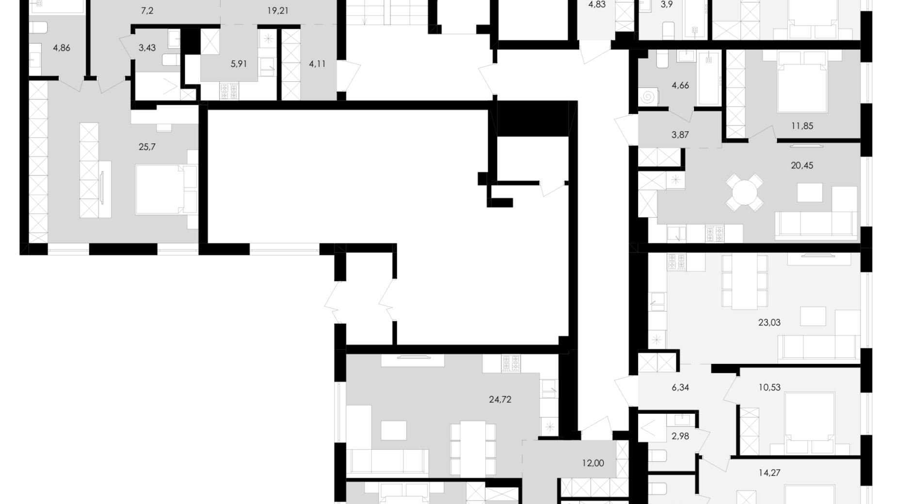 Планировка 3-комнатной квартиры в ЖК Avalon Holiday 94 м², фото 681817
