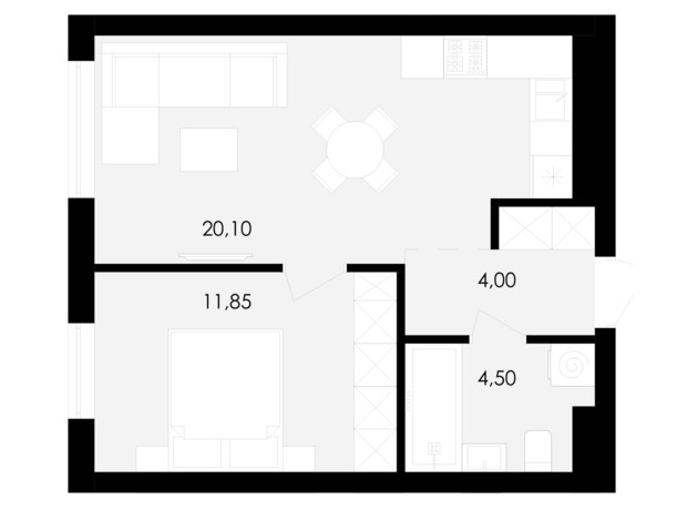 ЖК Avalon Holiday: планировка 1-комнатной квартиры 40 м²