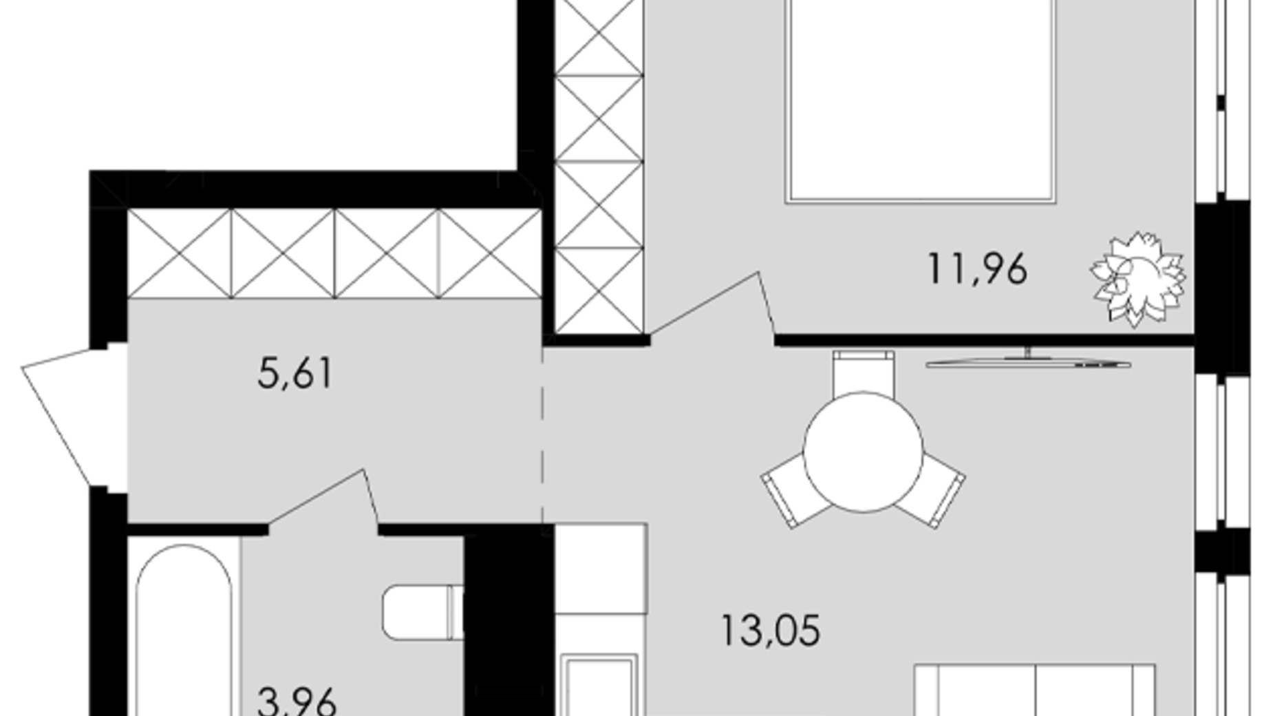 Планування 1-кімнатної квартири в ЖК Avalon Holiday 35 м², фото 681842