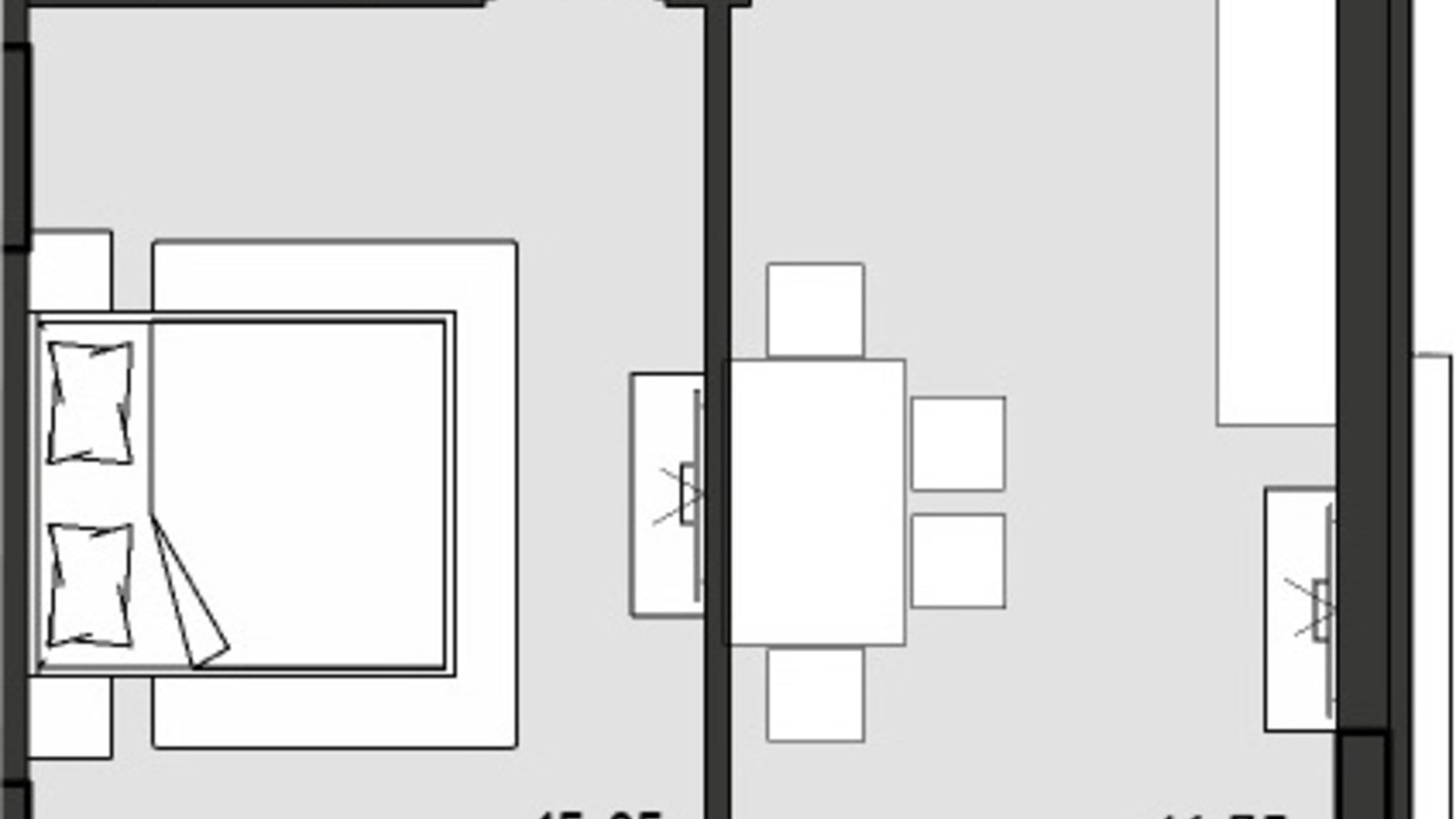 Планировка 1-комнатной квартиры в ЖР Сады Ривьеры 47.59 м², фото 681922