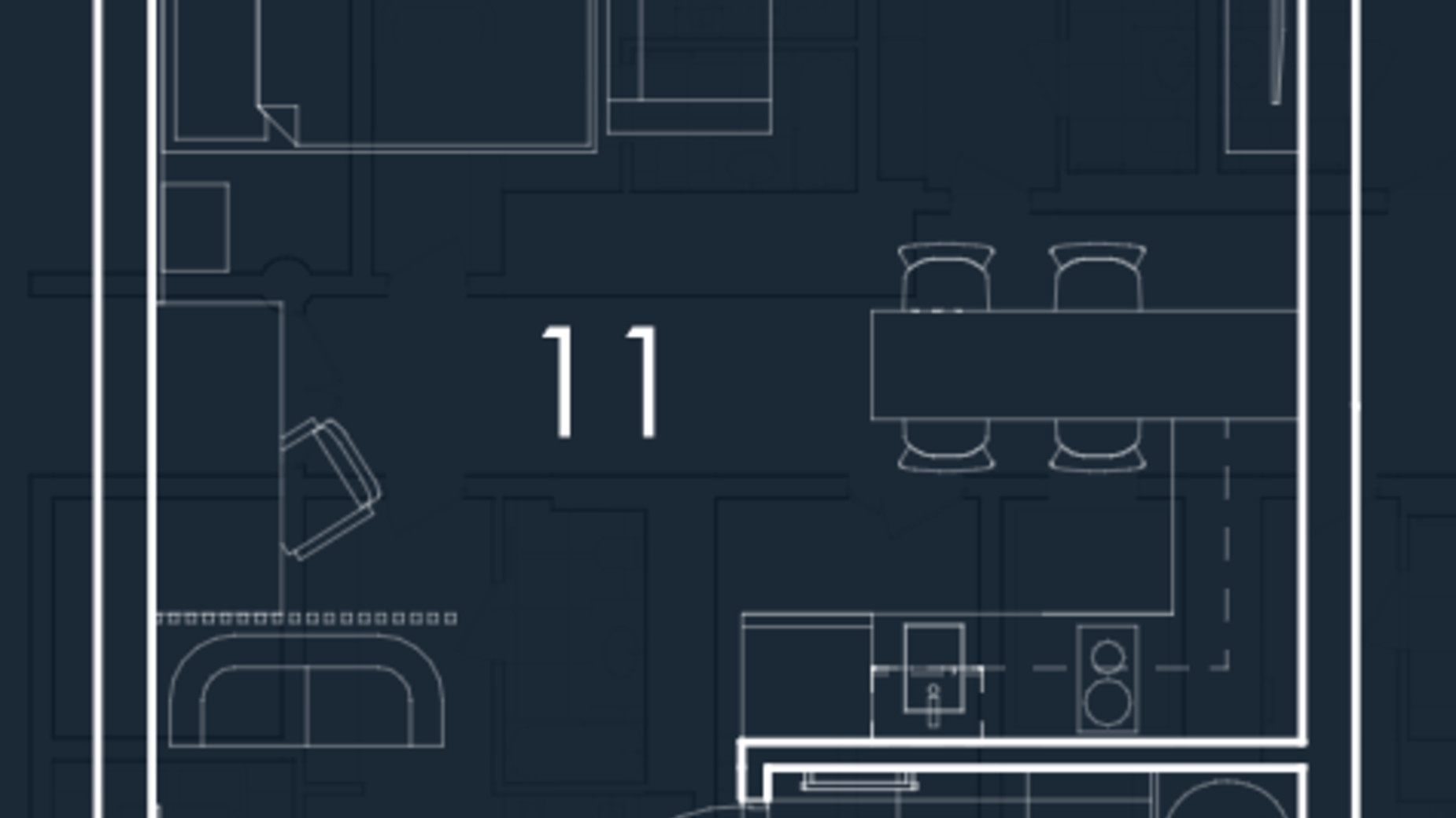 Планування апартаментів в Апарт-комплекс Kristal Plaza 38.08 м², фото 681946