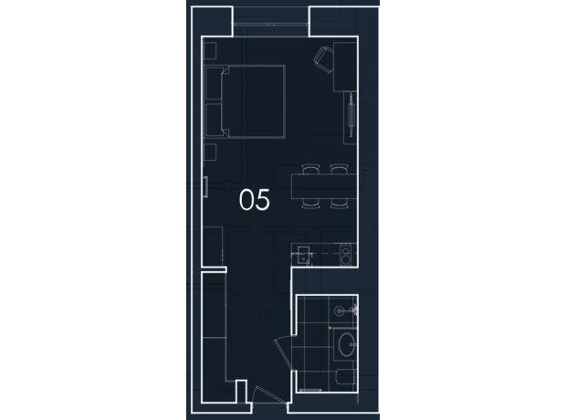 Апарт-комплекс Kristal Plaza: планування 1-кімнатної квартири 32.26 м²