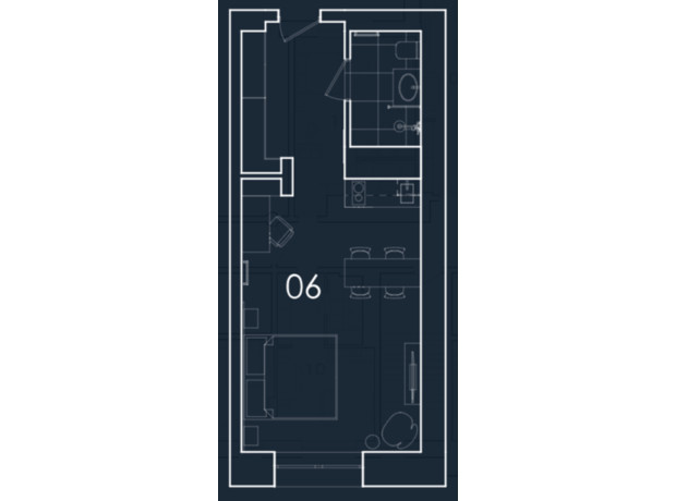 Апарт-комплекс Kristal Plaza: планування 1-кімнатної квартири 32.75 м²