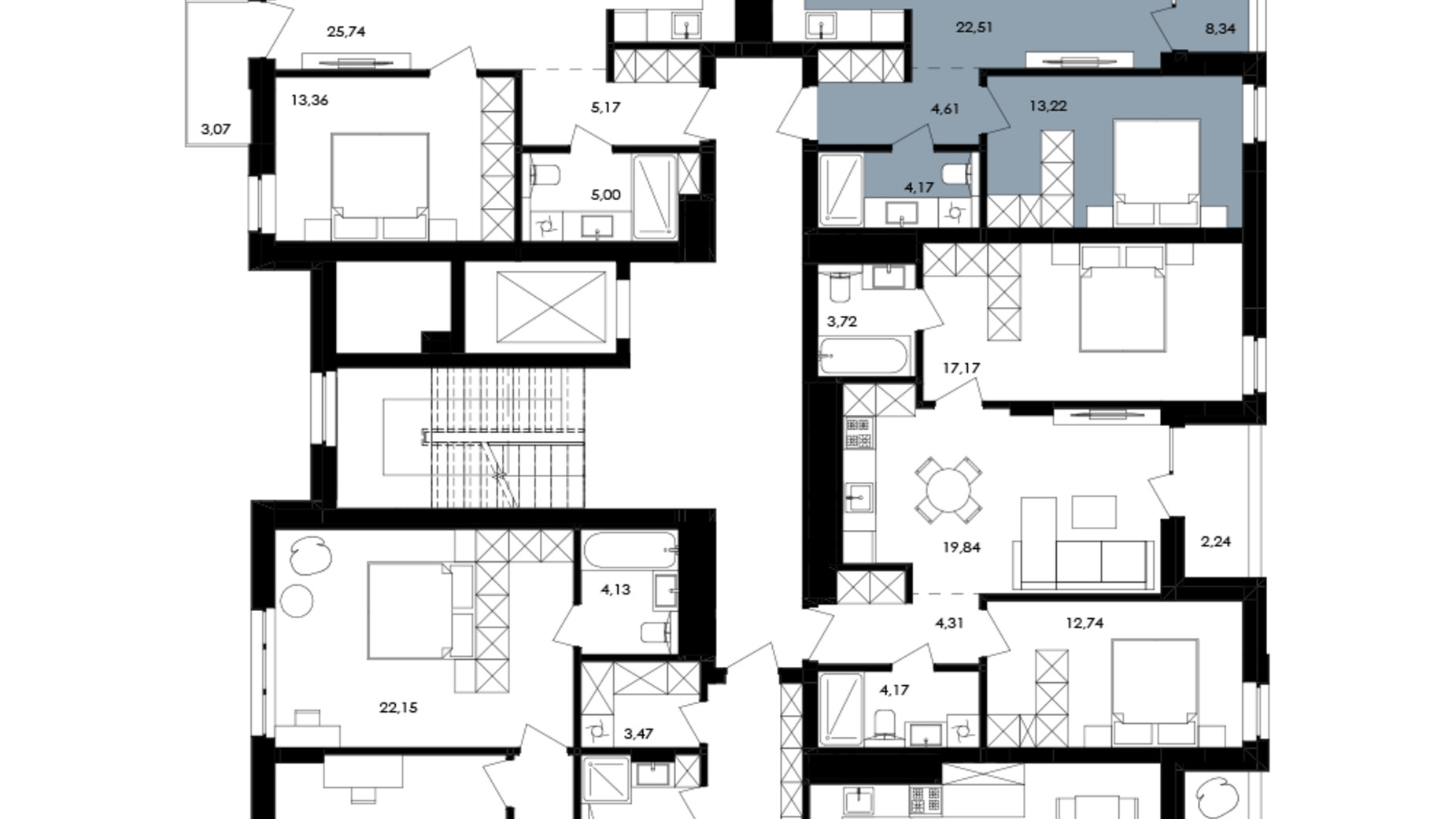 Планування 2-кімнатної квартири в ЖК Avalon Yard 67 м², фото 682101