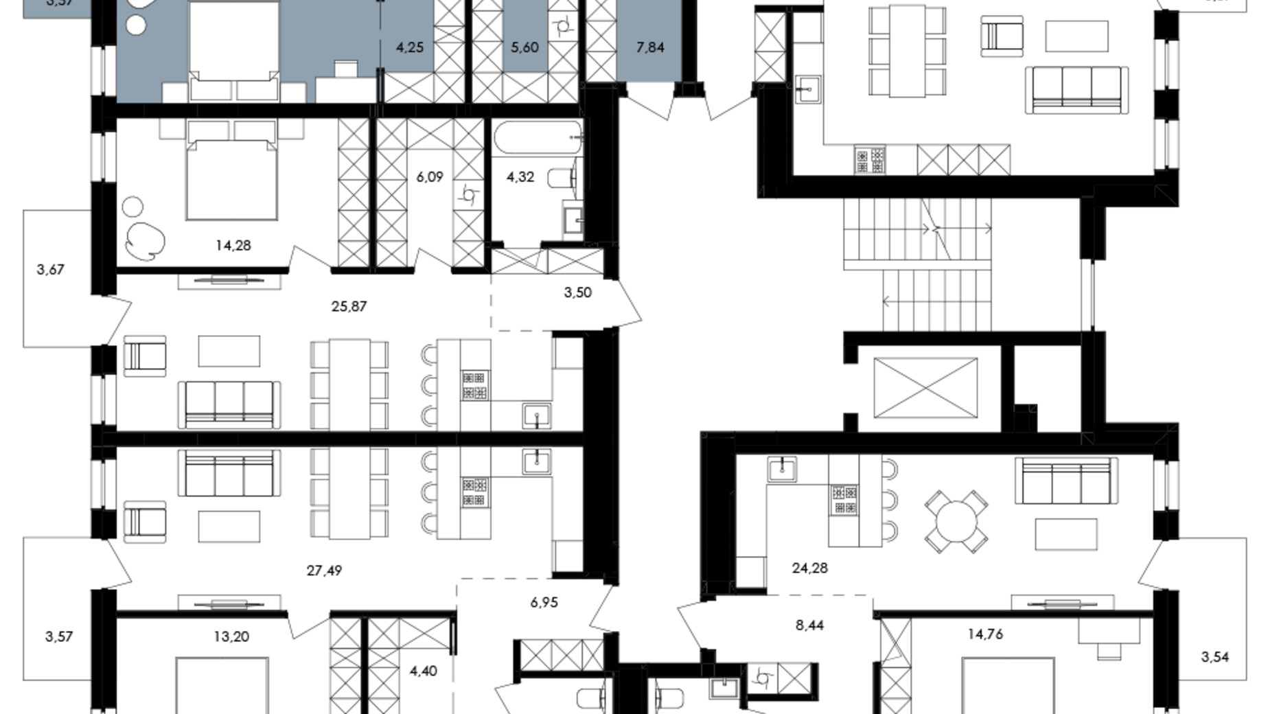Планировка 1-комнатной квартиры в ЖК Avalon Yard 63 м², фото 682119