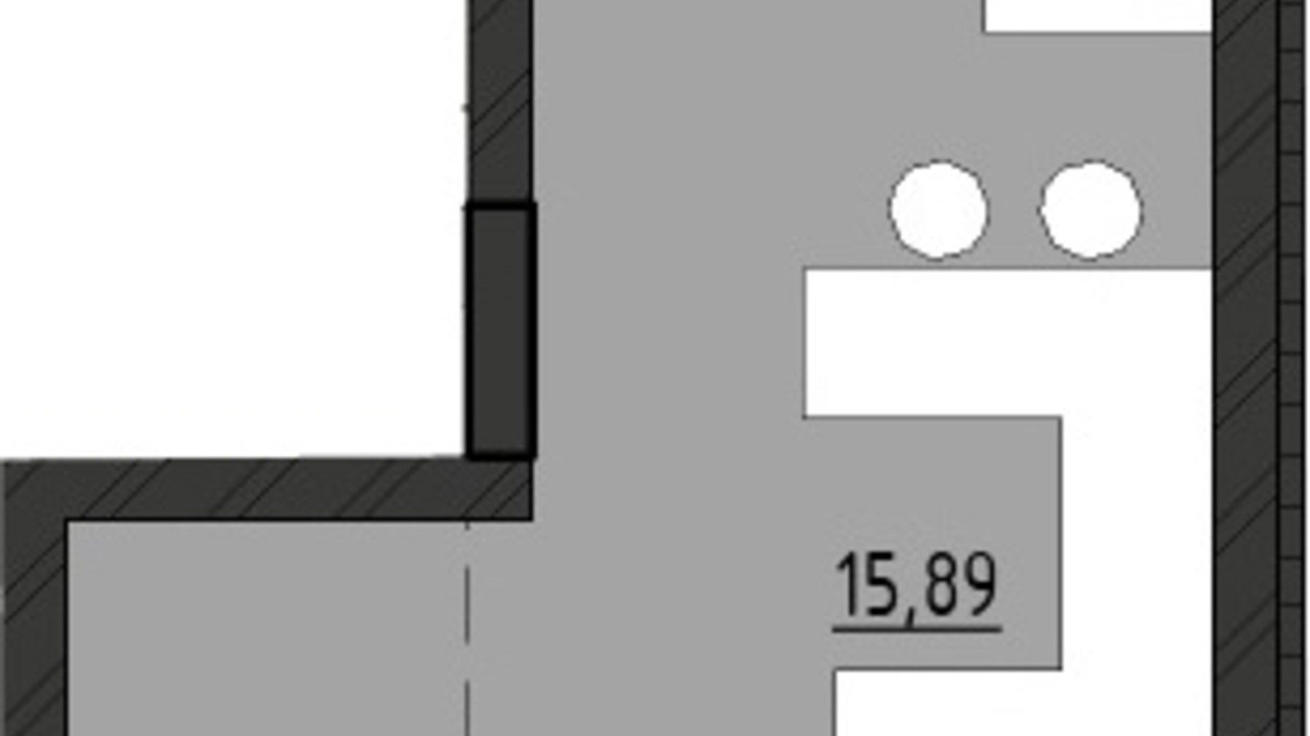 Планування 1-кімнатної квартири в ЖР Сади Рів'єри 24.08 м², фото 682158