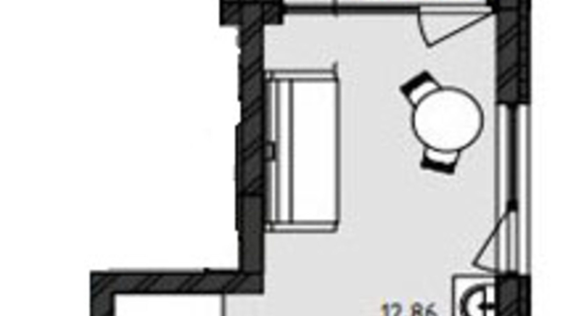 Планування 1-кімнатної квартири в ЖР Сади Рів'єри 23.02 м², фото 682190