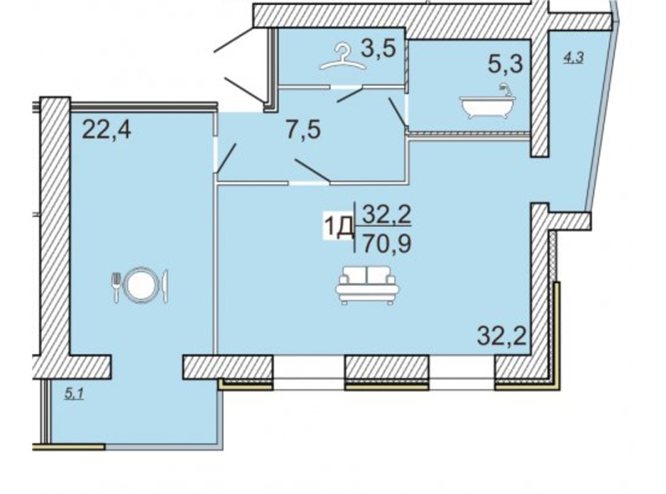 ЖК Семейный Lux планировка 44 ЖК Семейный Lux планировка 44