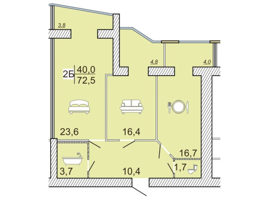 ЖК Семейный Lux планировка 46 ЖК Семейный Lux планировка 46