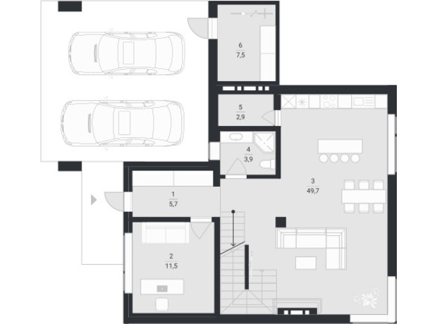 КМ Prime Hill: планування 3-кімнатної квартири 160 м²