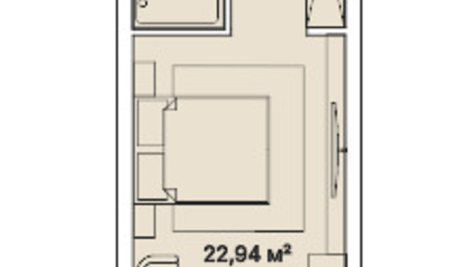 Планування апартаментів в Апарт-комплекс Smart Well 26.57 м², фото 684369