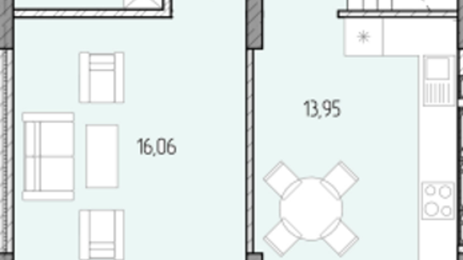 Планування багато­рівневої квартири в ЖК Перемога 96.55 м², фото 685910