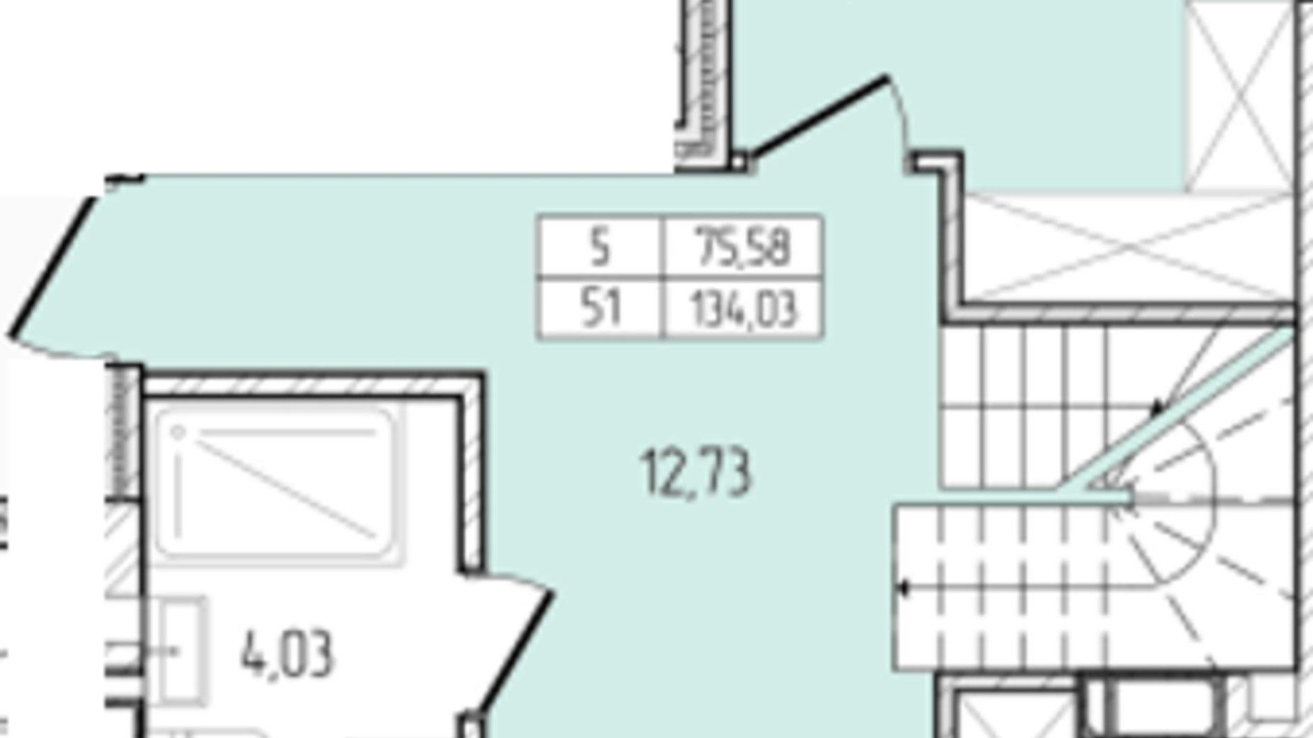 Планування багато­рівневої квартири в ЖК Перемога 134.03 м², фото 685913