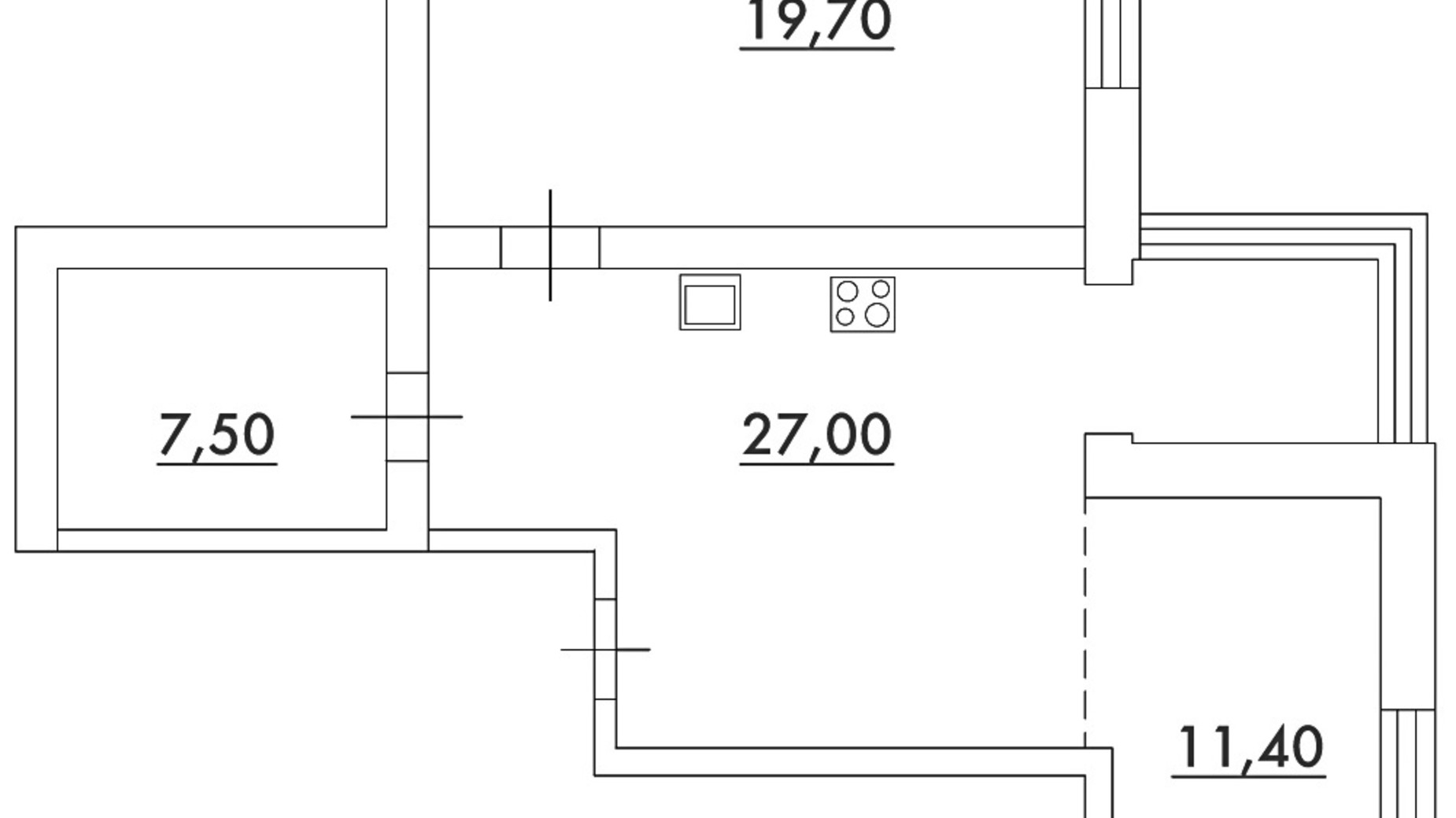 Планировка 2-комнатной квартиры в ЖК Desna Park Residence 65.6 м², фото 686142