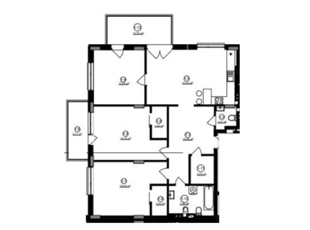 ЖК Веймут Парк: планировка 3-комнатной квартиры 133.96 м²