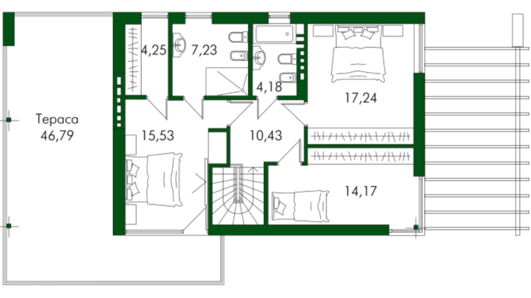 Планировка коттеджа в КГ Белгравия 176.85 м², фото 686275