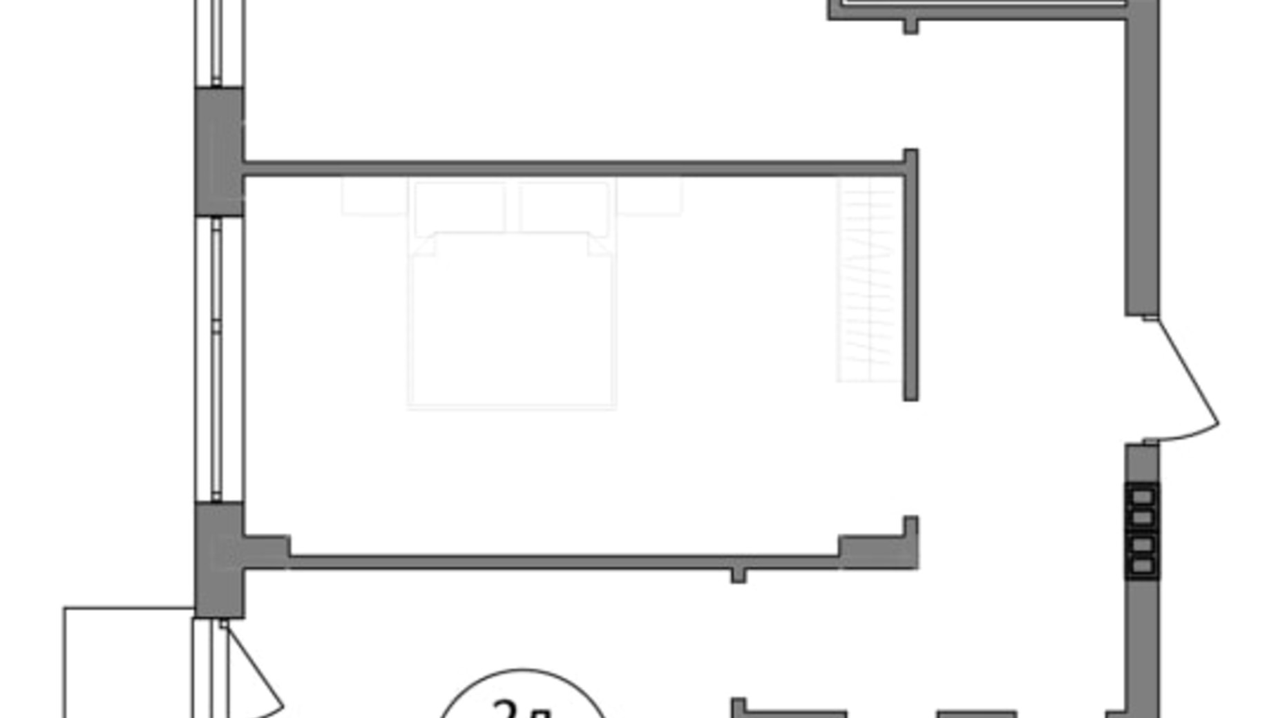 Планування 2-кімнатної квартири в ЖК Грінвуд-3 56.7 м², фото 686527