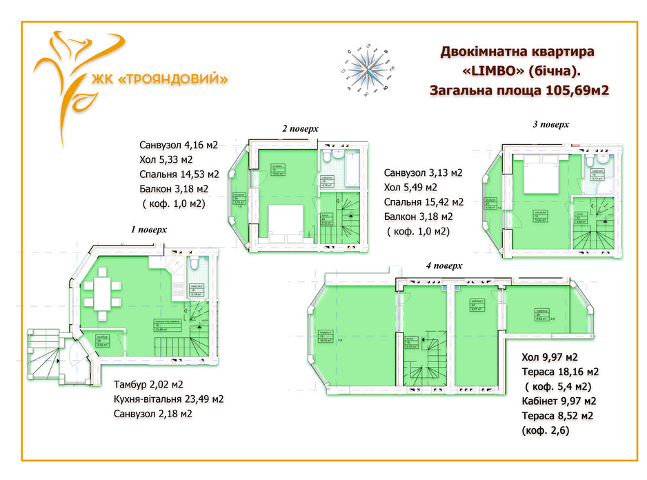 ЖК Трояндовий планування 22 ЖК Трояндовий планування 22