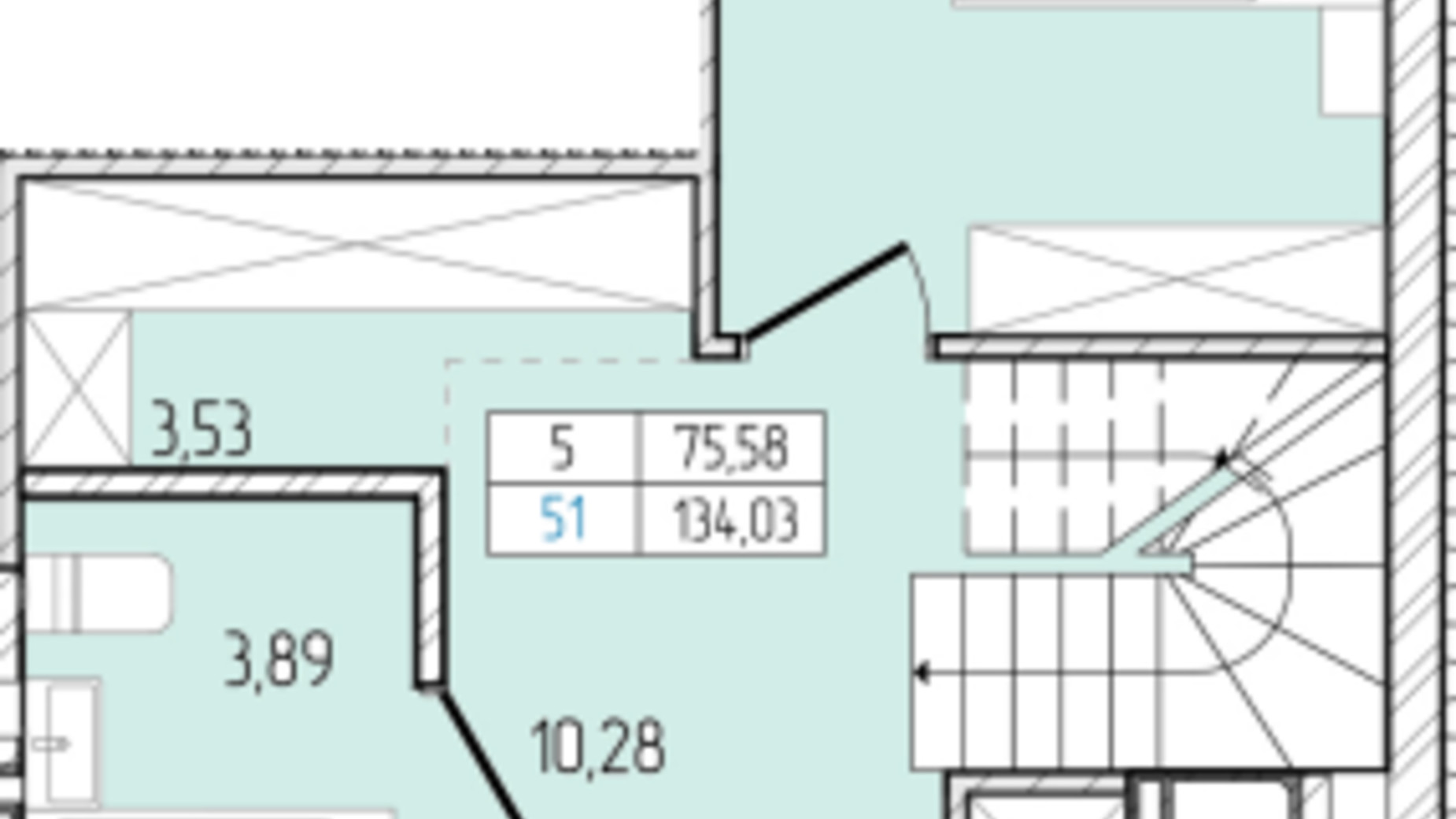 Планування багато­рівневої квартири в ЖК Перемога 134.03 м², фото 686969