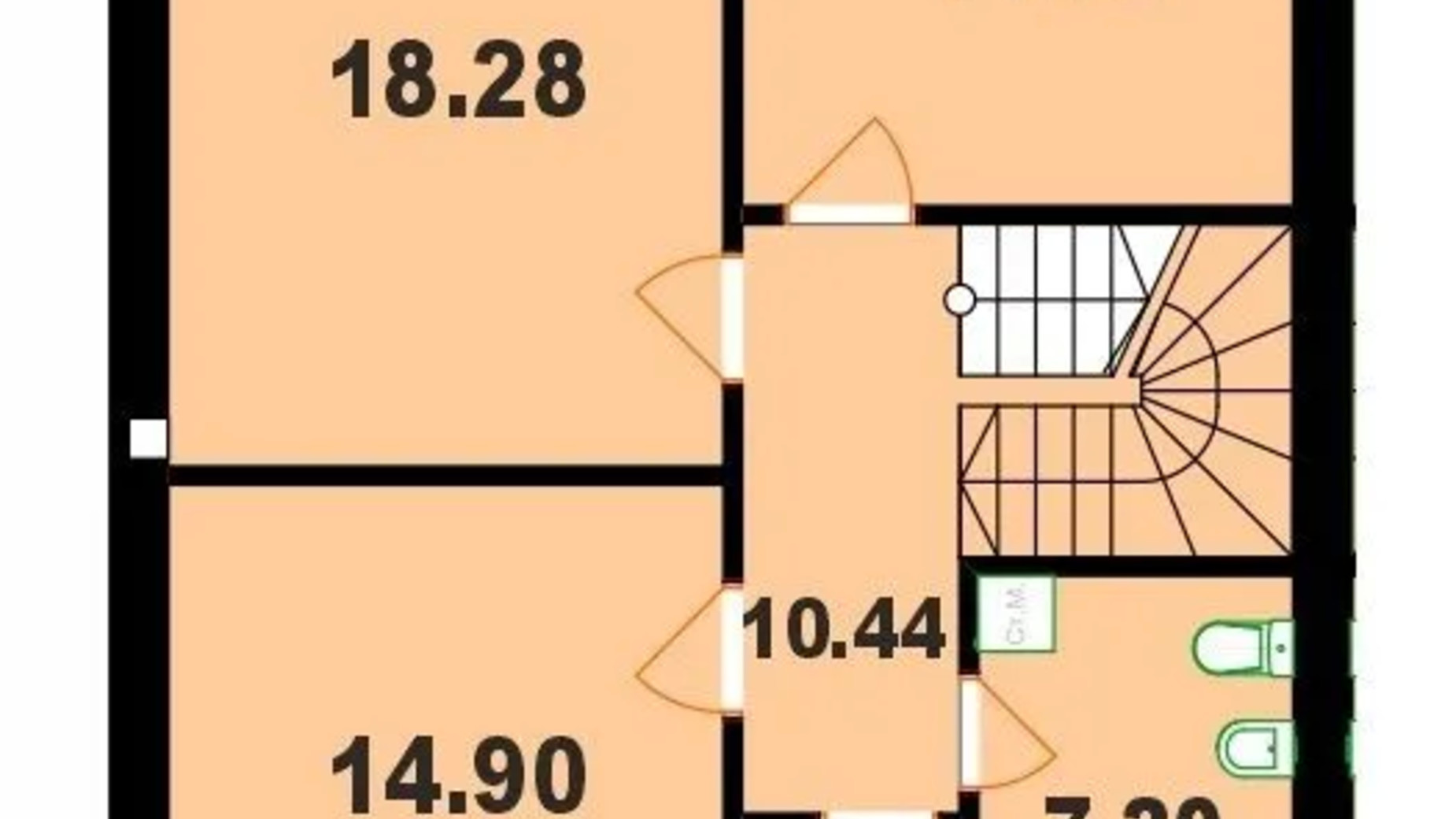 Планировка таунхауса в Таунхаусы Микрорайон Дендропарковый 137.11 м², фото 687094