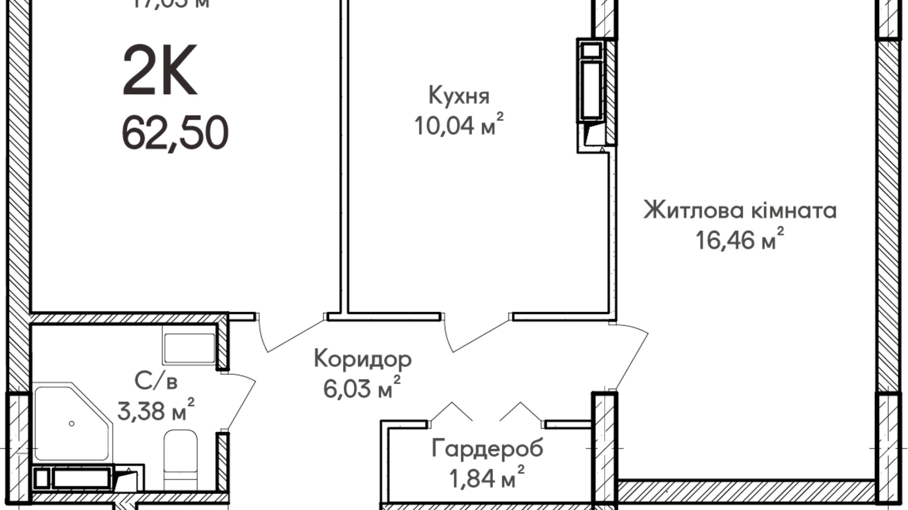 Планування багато­рівневої квартири в ЖК Синергія Сіті 62 м², фото 687677