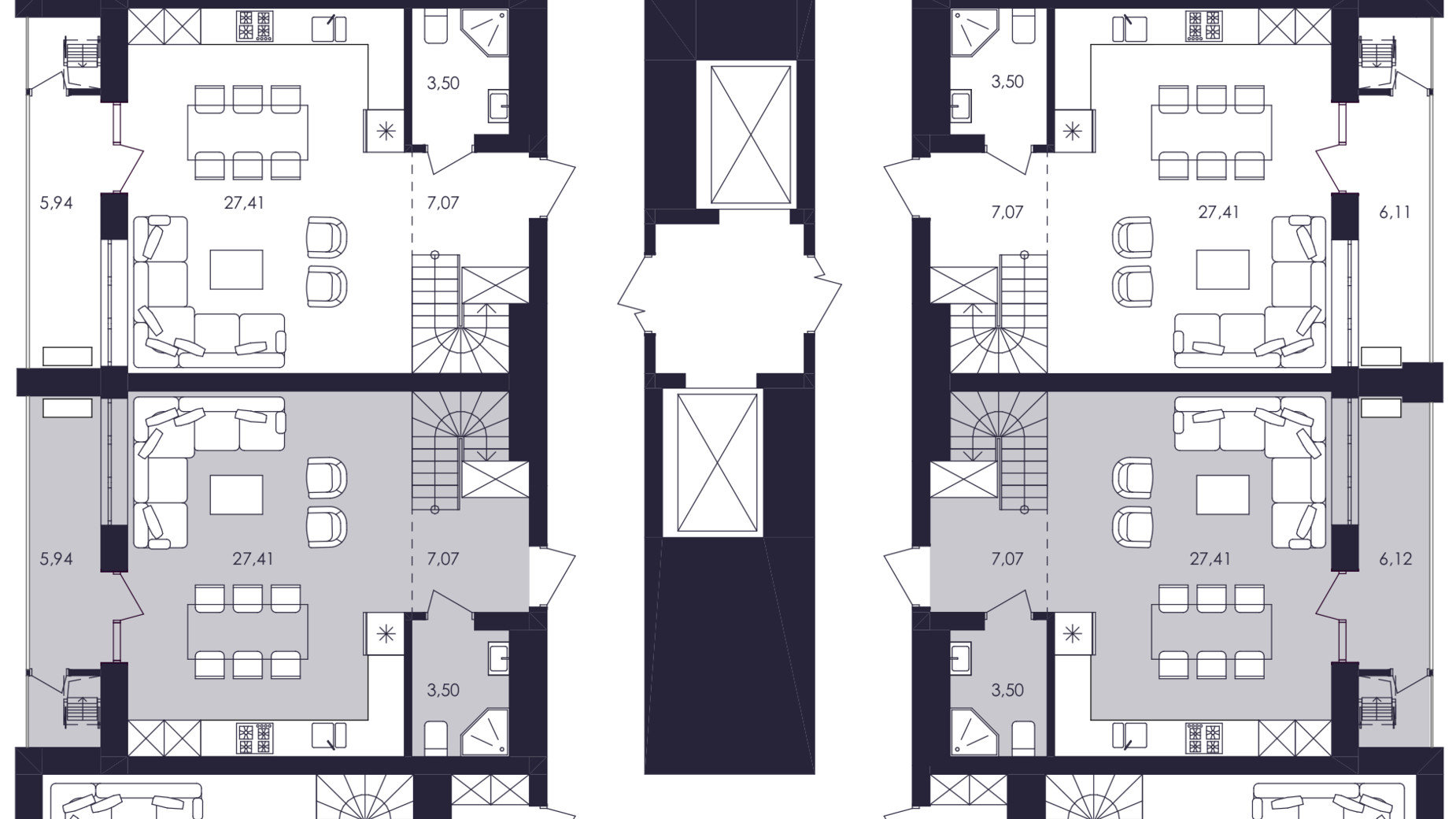 Планування 2-кімнатної квартири в ЖК Avalon Up 90 м², фото 688738