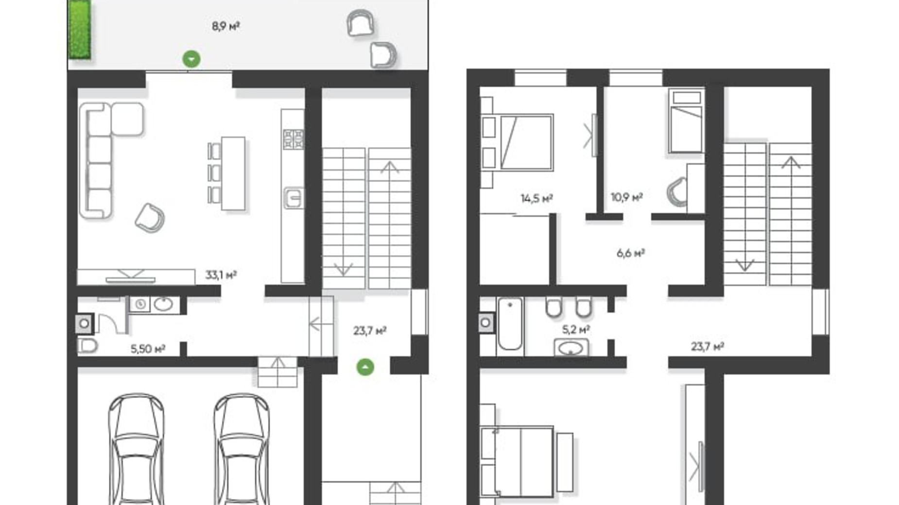 Планування таунхауса в Клубний будинок Обрій  199.2 м², фото 689038