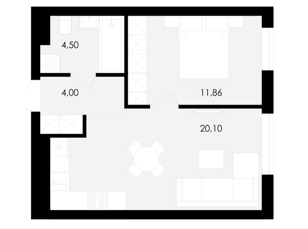 ЖК Avalon Holiday: планировка 1-комнатной квартиры 40 м²