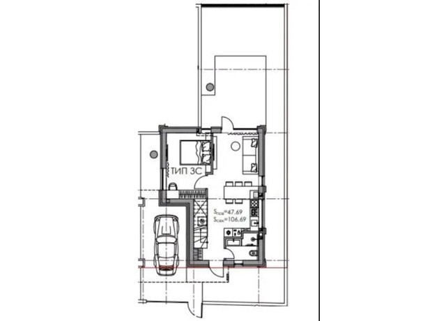 КГ Wise Homes: планировка 3-комнатной квартиры 106.69 м²