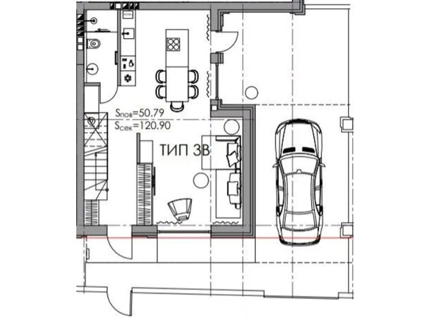 КГ Wise Homes: планировка 4-комнатной квартиры 121 м²