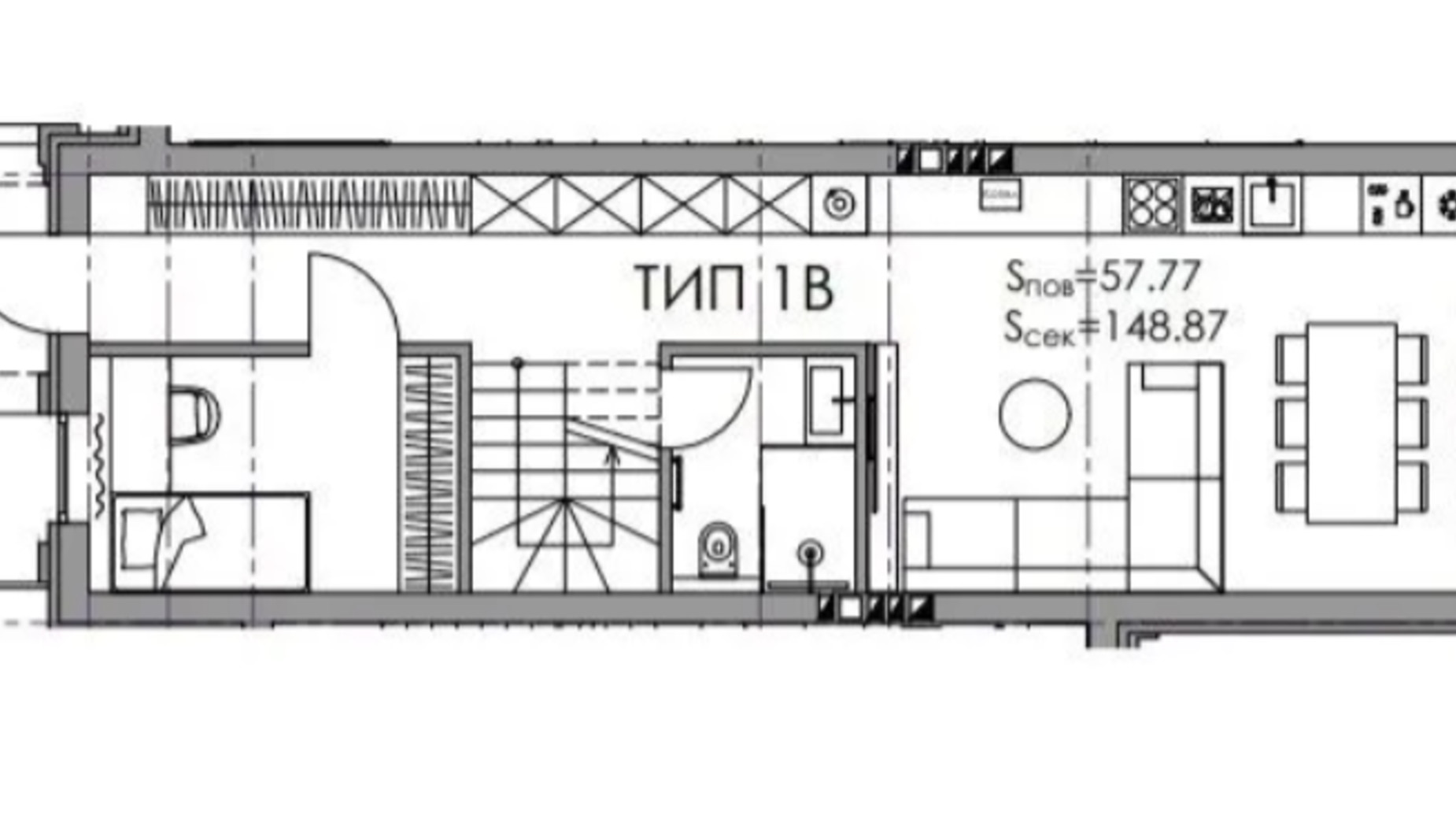 Планировка таунхауса в КГ Wise Homes 148.87 м², фото 690021