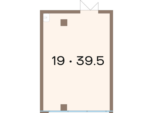 ЖК Соуренж: планировка помощения 39.5 м²