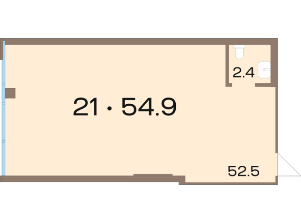 ЖК Соуренж: планировка помощения 54.9 м²