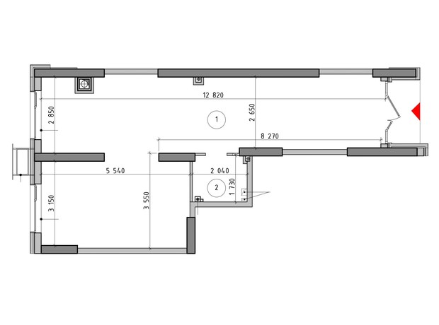 ЖК Оптимісто: планировка помощения 37.67 м²